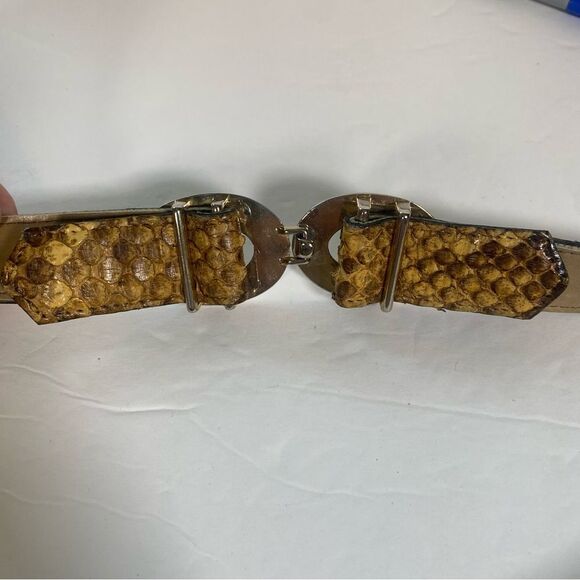 Gino Verdo Vintage Snakeskin Belt Size Large - Picture 4 of 10